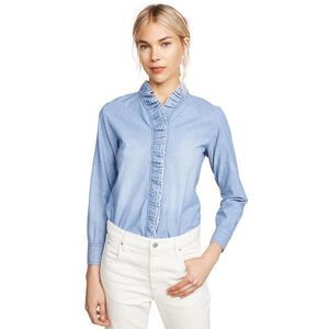 Isabel Marant Étoile Lawendy Ruffle Denim Button-up Shirt